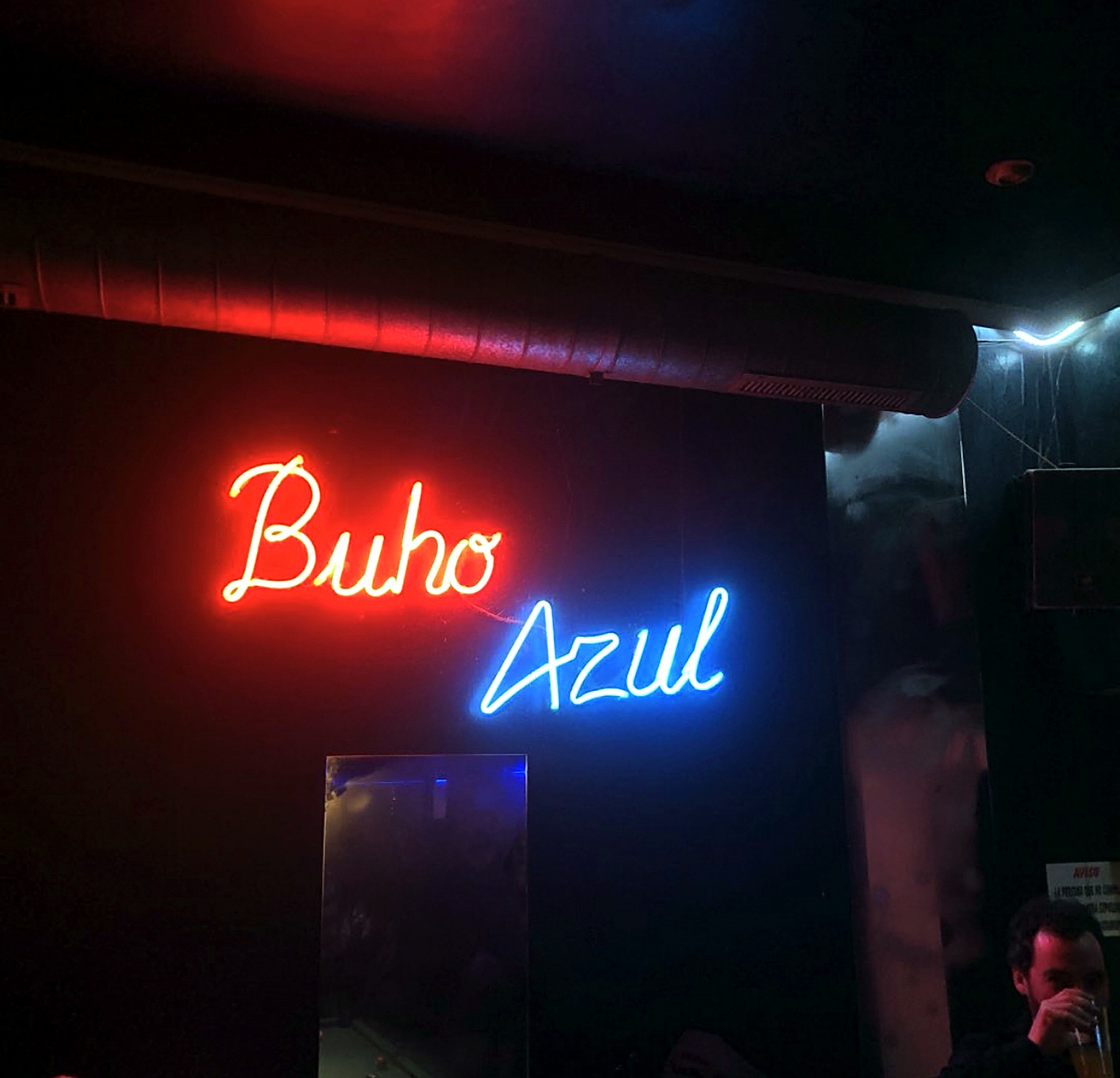 Rótulo de neón Buho Azul